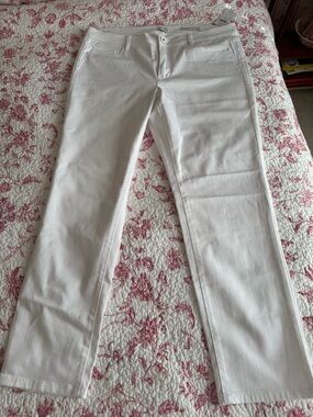 J Jill Denim White Straight-Leg Jeans, Size 14